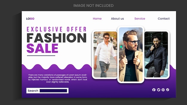 Mens Fashion Sale Landing Page Design