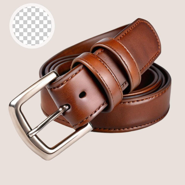 mens leather belt on transparent background