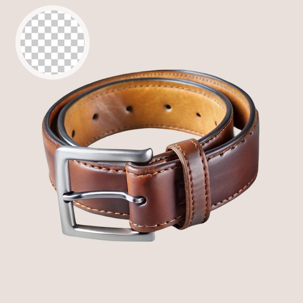 mens leather belt on transparent background