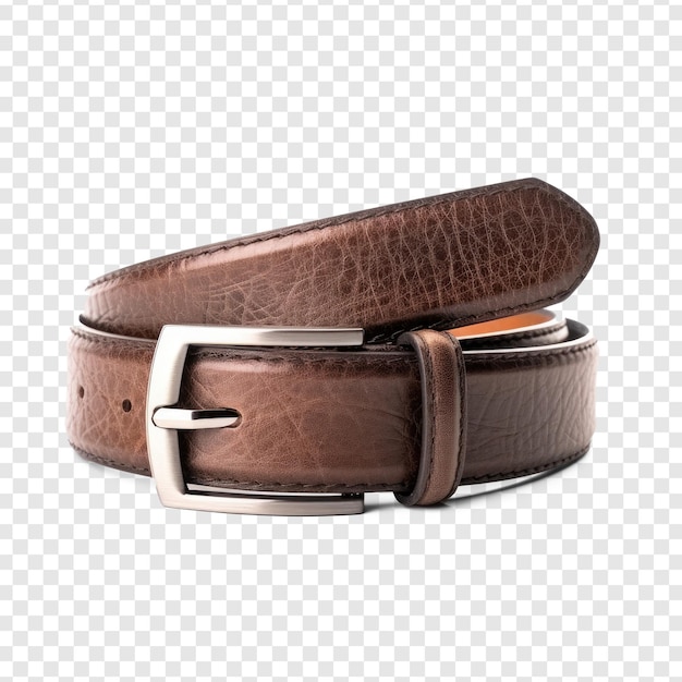 PSD mens leather belt with metal buckle transparency background png