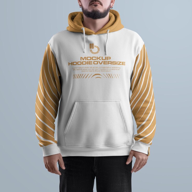PSD mens oversized hoodie mockups