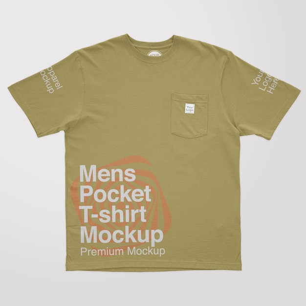 Mens pocket tshirt mockup