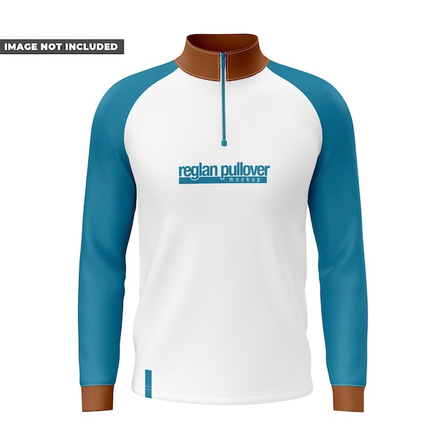 PSD mens raglan quarterzip pullover mockup