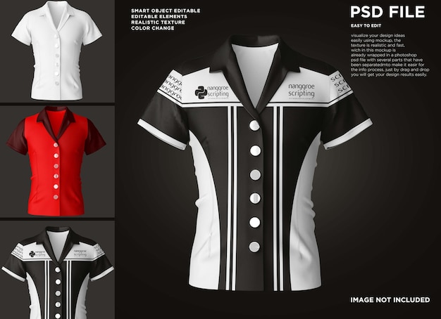 PSD mens shirt suit short sleeve mockup