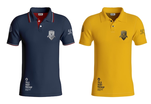 Mens short sleeve polo shirt mockup front side