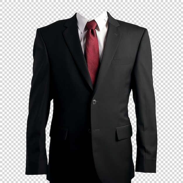 PSD mens suit without head on transparent background