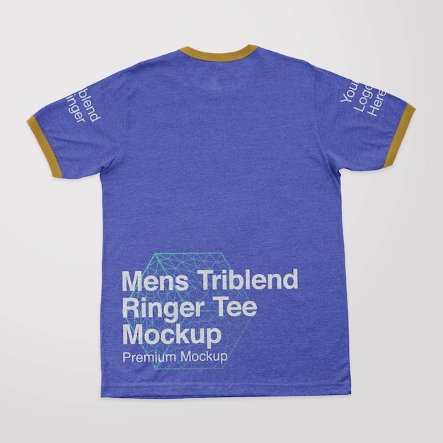 Mockup da uomo triblend ringer tee back