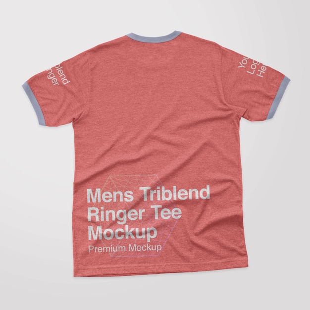 Мужская футболка triblend ringer back mockup