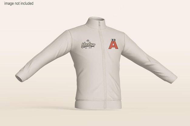 mens white zip-up jacket mockup