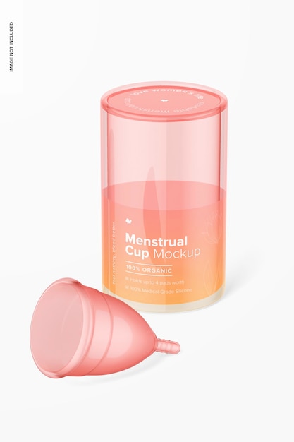 Menstrual cup mockup, dropped