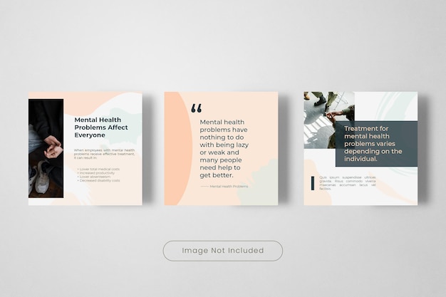 PSD mental helath problem instagram post banner template