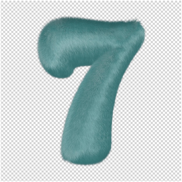 Menthol fur number 3d rendering