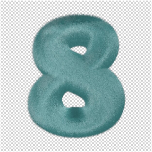 Menthol fur number 3d rendering