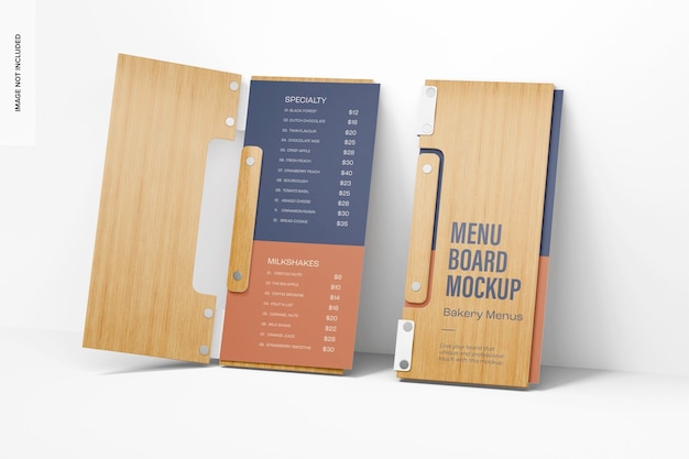 Menu boards mockup, perspectief