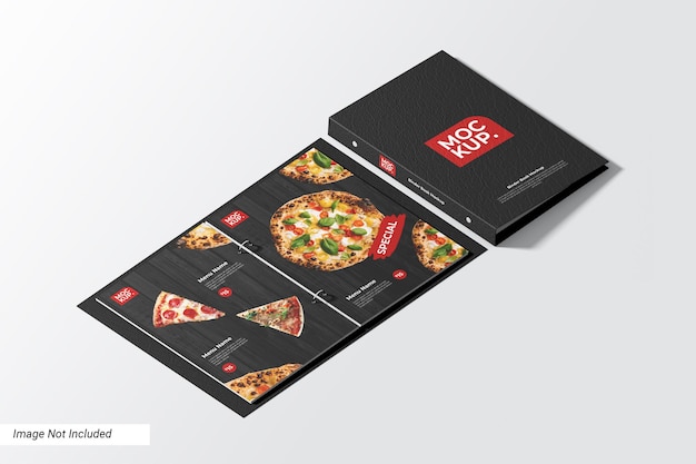 PSD mockup del menu book binder