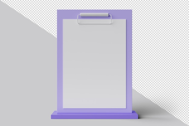 PSD menu do wyciągania z stołu izolowane fioletowe a4