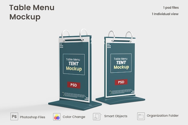 Menu- en tafeltentmodel premium psd
