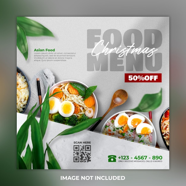 menu food for social media promotion template