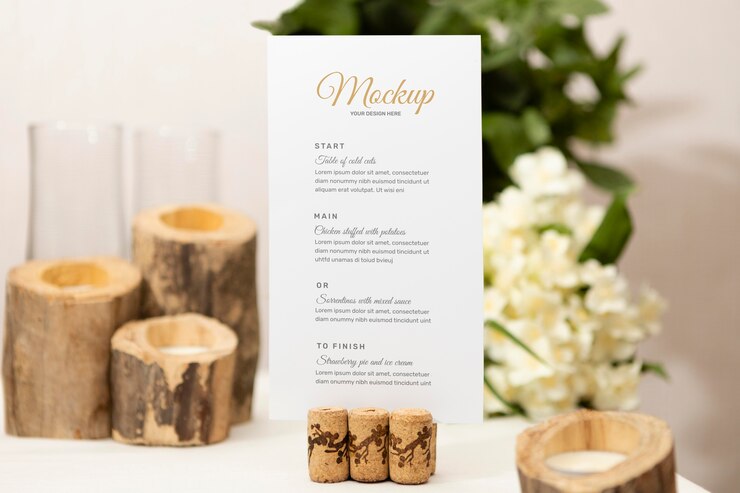 PSD menu holder real life mockup