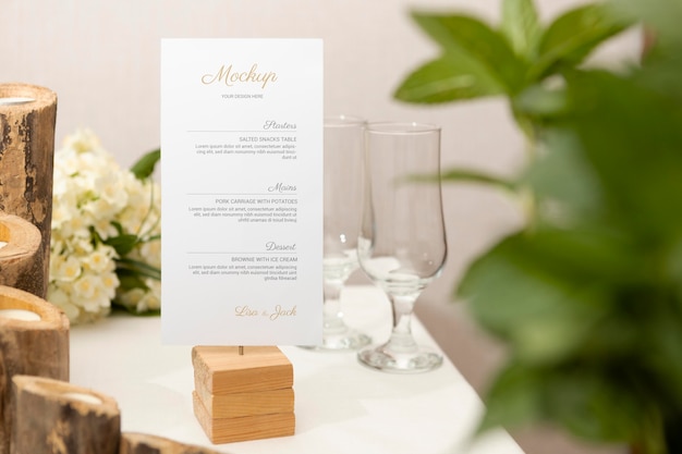 PSD mockup di vita reale del titolare del menu