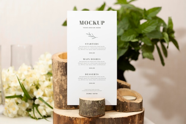 PSD mockup di vita reale del titolare del menu