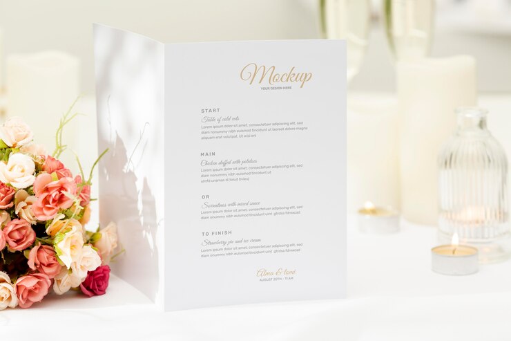 PSD menu holder real life mockup