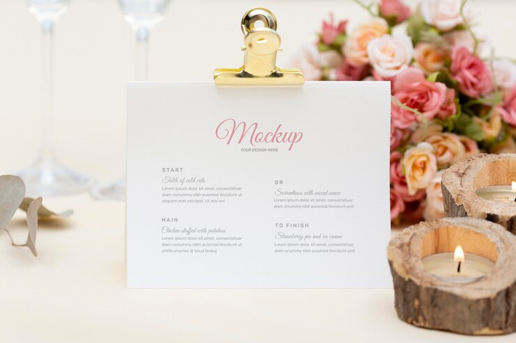 PSD menu holder real life mockup