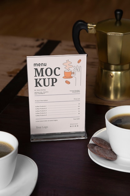 Menu mock-up at cafeteria