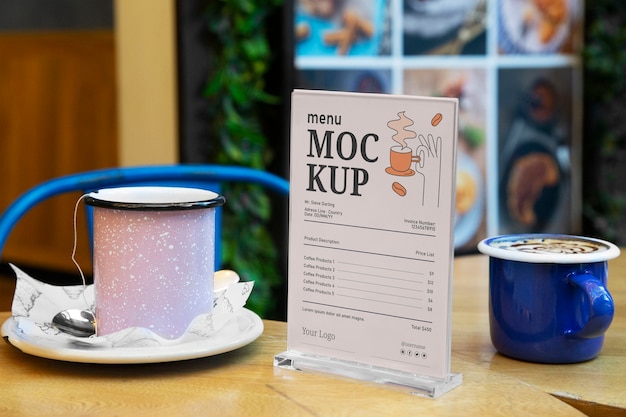 PSD menu mock-up in de kantine