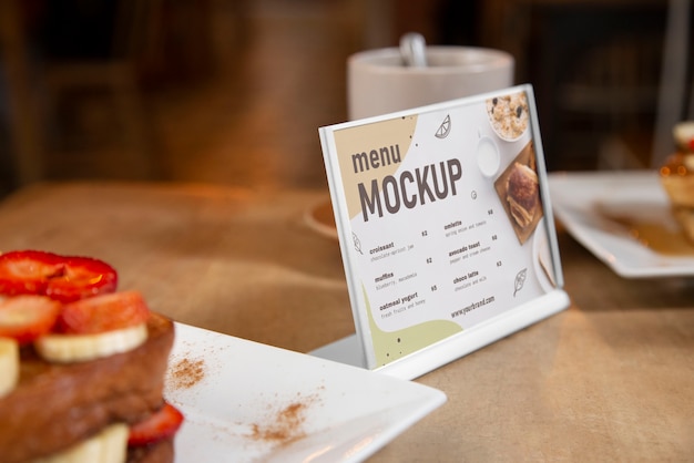 PSD menu mock-up in de kantine