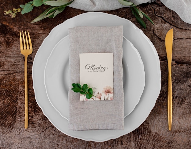 Menu mockup in spring decoration