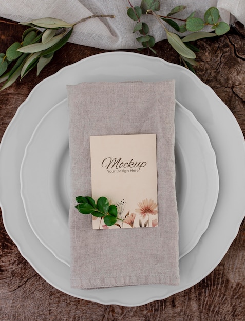 PSD menu mockup in spring decoration