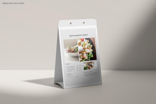 Menu mockup van het restaurant