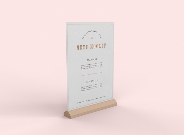 Menu mockup