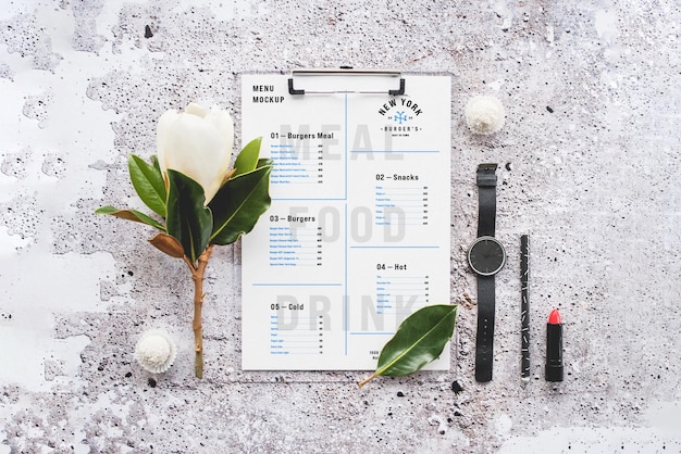 Menu op concreate mockup