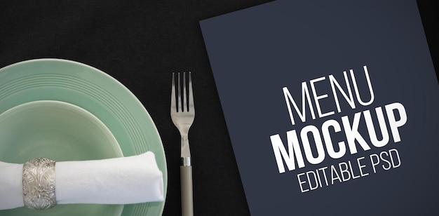 PSD menu photo mockup