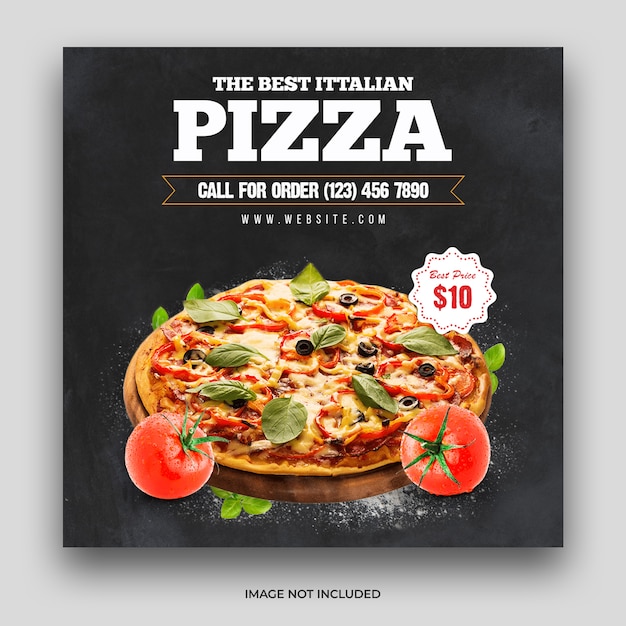 Menu Pizza Food W Mediach Społecznościowych Post & Szablon Baneru Internetowego Premium Psd