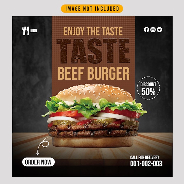 Menu Plakatowe Z Burgerami Wołowymi