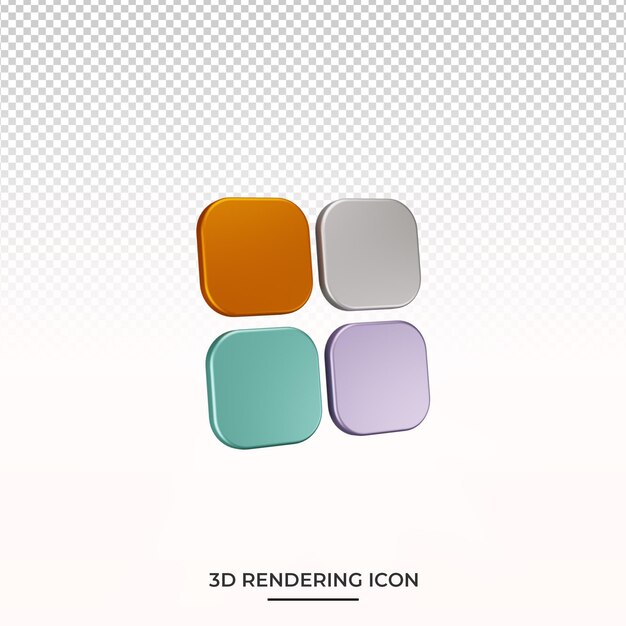 PSD menu rendering 3d icon