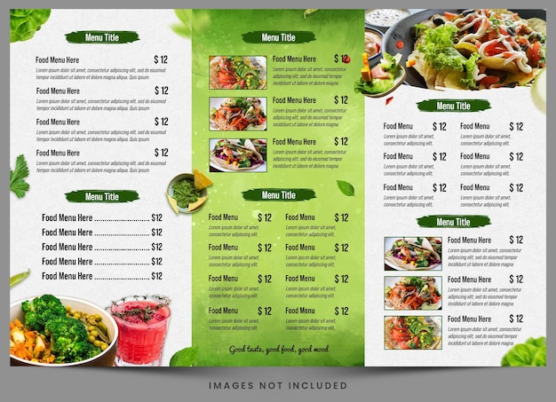 A menu for a restaurant called the food menu