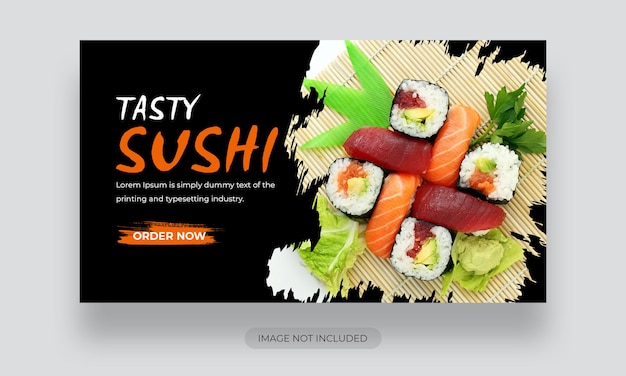 PSD menu sushi szablon miniatury youtube