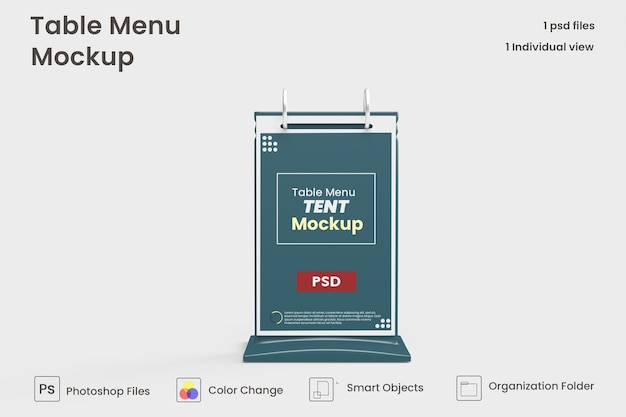 PSD menu and table tent mockup premium psd