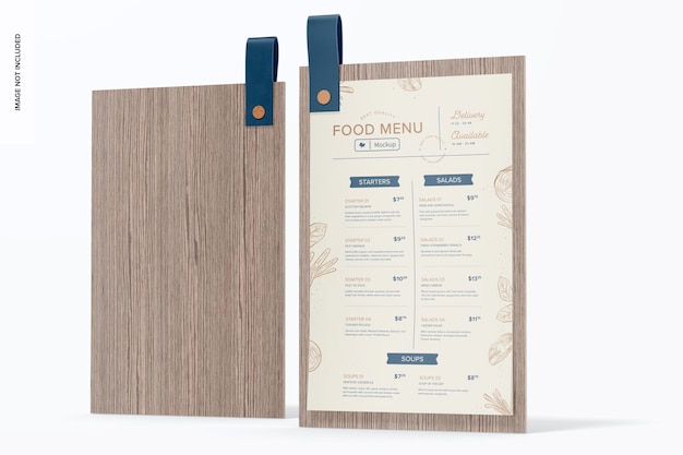 Menu con mockup di loop in pelle, vista anteriore e posteriore