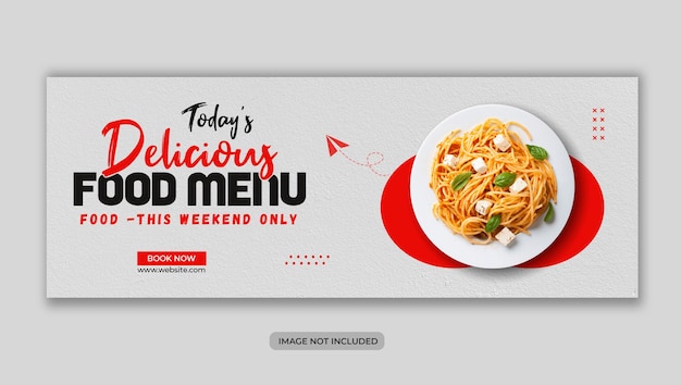 Menu żywności Promocja Restauracji Facebook Okładka Szablon Banera Internetowego