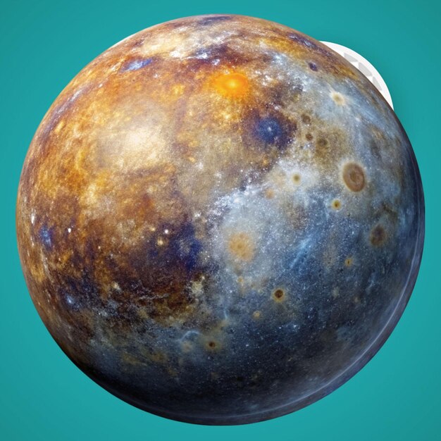 PSD mercury planet or foreign planet isolated on transparent background