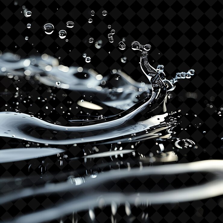PSD mercury spill with silver liquid material png creative neon effect y2k collections