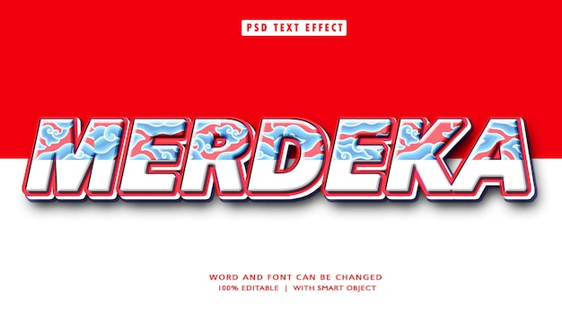 Merdeka 3D editable text effect