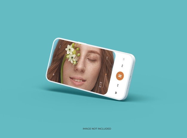 PSD merkloze smartphone-sjabloon met aanpasbaar ontwerp voor uiux product showcase 3d render