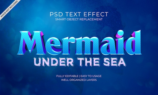 PSD a mermaid under the sea text effect