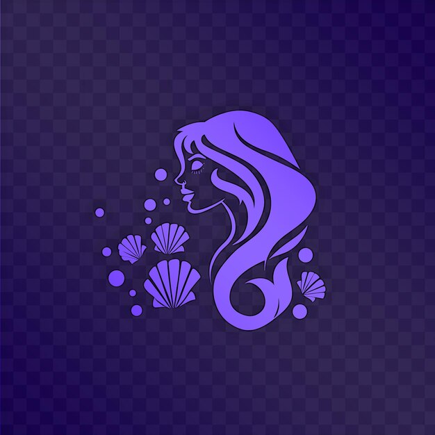 PSD a mermaid with a shell on it and a mermaid on the bottom